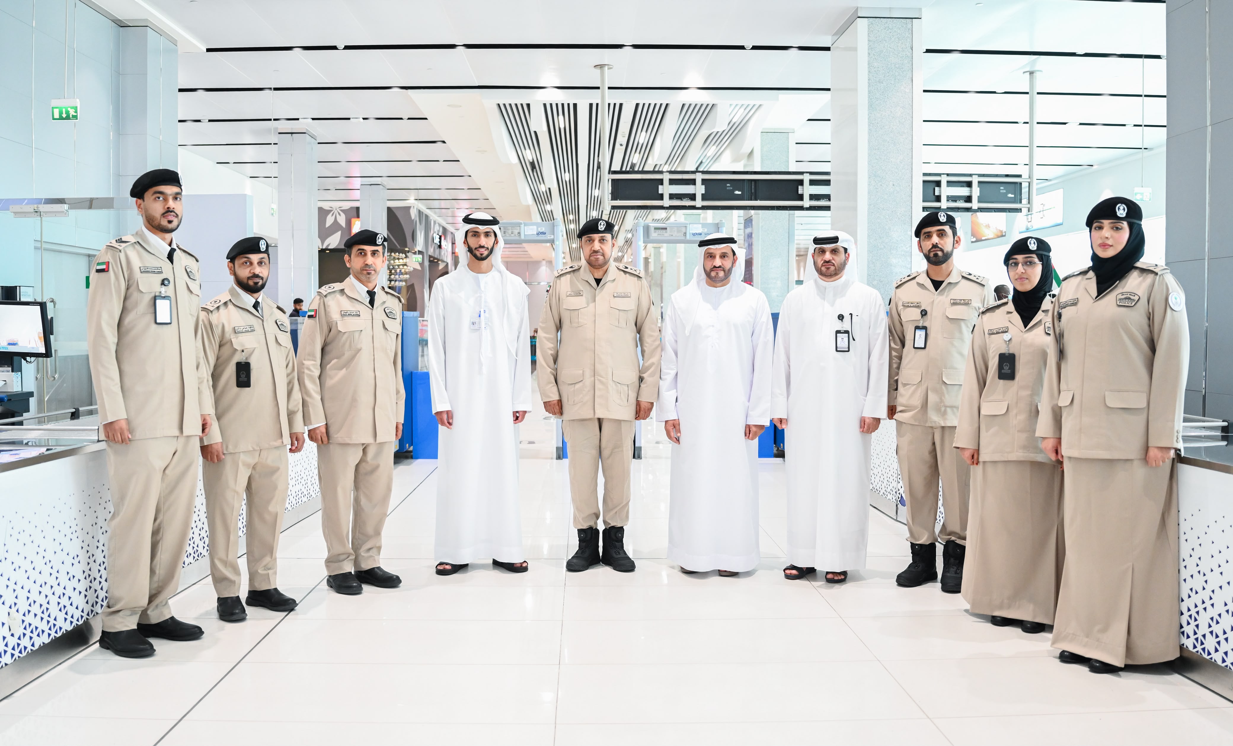 Lieutenant General Abdullah Mubarak bin Amer, Commander-in-Chief of Sharjah Police, accompanied by His Excellency Ali Salem Al Midfa, Chairman of the Sharjah Airport Authority, ...